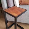Stalen meubels - stalen bijzettafel bankirai hout Stalen meubels - stalen bijzettafel bankirai hout