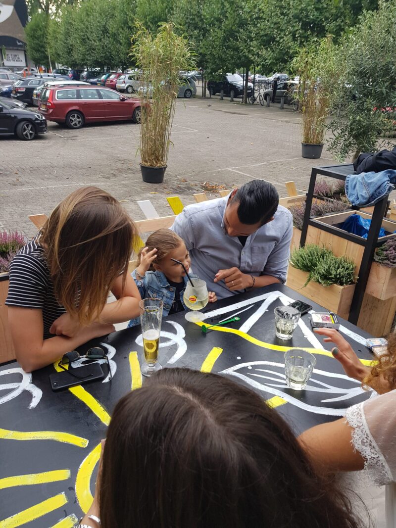 Douglas houten/stalen prullenbak