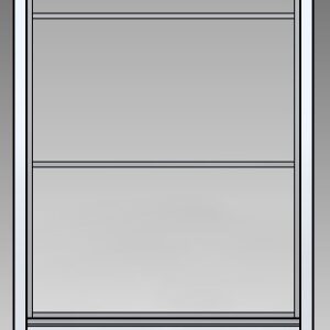 Stalen schuifdeur 2350x1100x3 3 ramen voor aanzicht