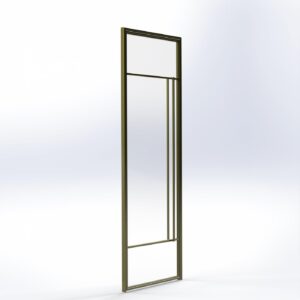 Stalen deur met kozijn 3 vak ongelijk brons Stalen deur met kozijn 3 vak ongelijk brons