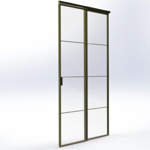 Enkele stalen schuifdeur met wand enkele stalen schuifdeur met stalen wand