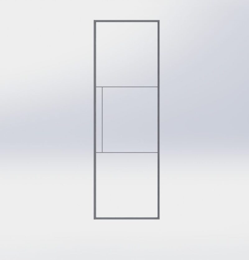 Stompe Stalen deur 40x20mm 3 vak gelijk Stompe Stalen deur 40x20mm 3 vak gelijk