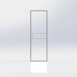 Stompe Stalen deur 40x20mm 3 vak ongelijk Stompe Stalen deur 40x20mm 3 vak ongelijk