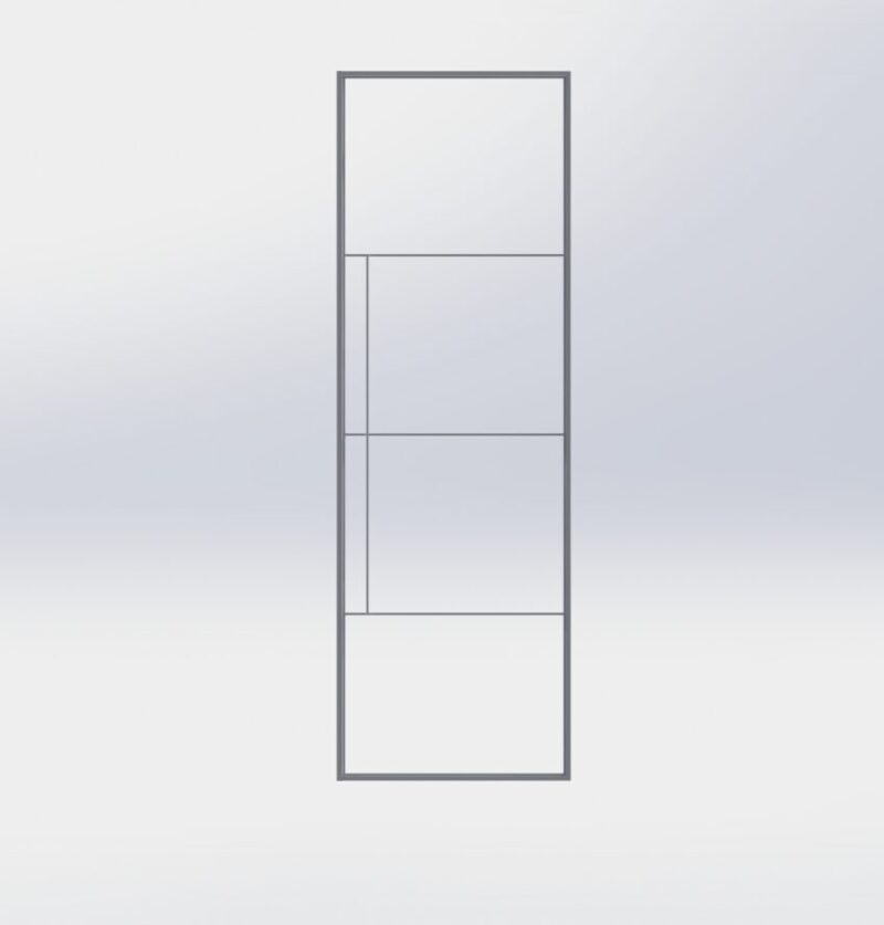 Stompe Stalen deur 40x20mm 4 vlaks