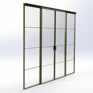 Stalen schuifdeur met stalen panelen Stalen schuifdeur met stalen panelen
