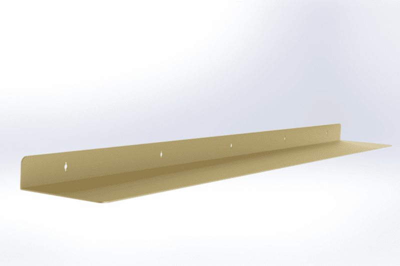 Gouden wandplank 180 cm hoogglans aluminium met onzichtbare muurbevestiging