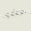 Technische tekening metalen wandplank 120 cm – afmetingen, diepte en bevestiging