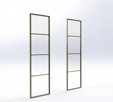 Stalen panelen roomdivider brons Stalen panelen roomdivider brons