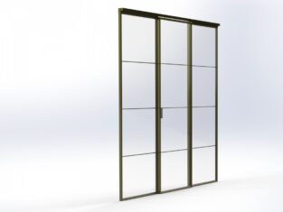 Stalen schuifdeur met dubbel stalen paneel Stalen schuifdeur met dubbel stalen paneel